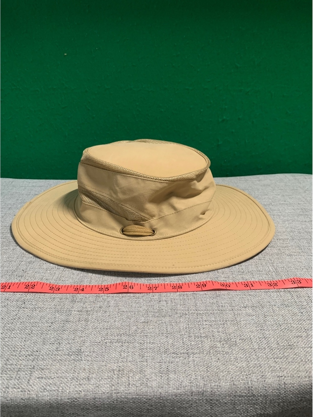 Beige wide brim sun hat